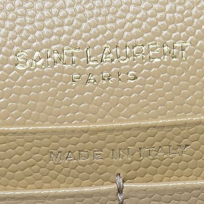 Saint Laurent Grain De Poudre Matelasse Chevron Monogram Chain Wallet Deep Beige 9 of 9
