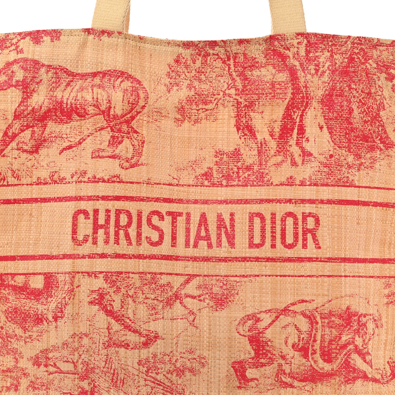 Christian Dior Straw Dioriviera Tote Pink 7 of 11