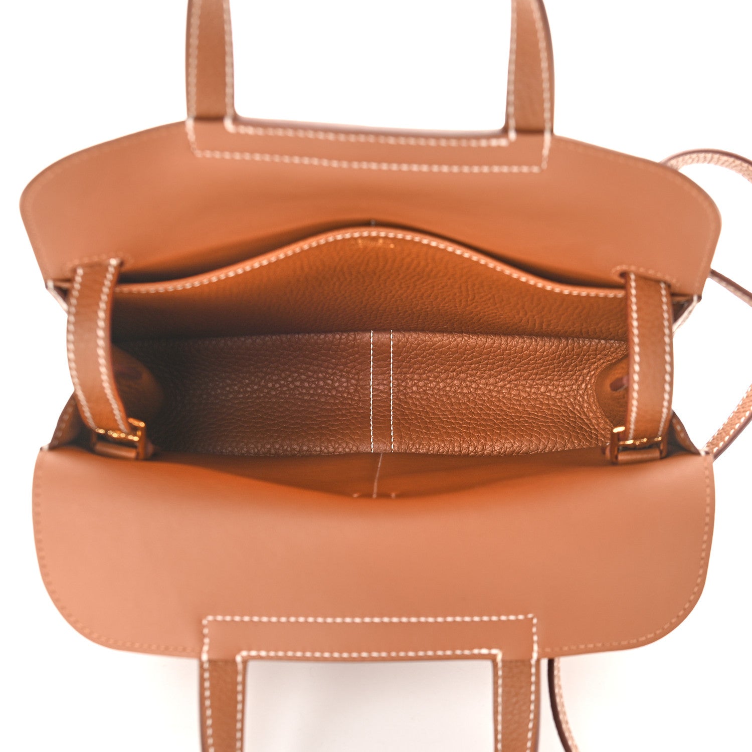 Hermes Taurillon Clemence Halzan 25 Gold 5 of 9