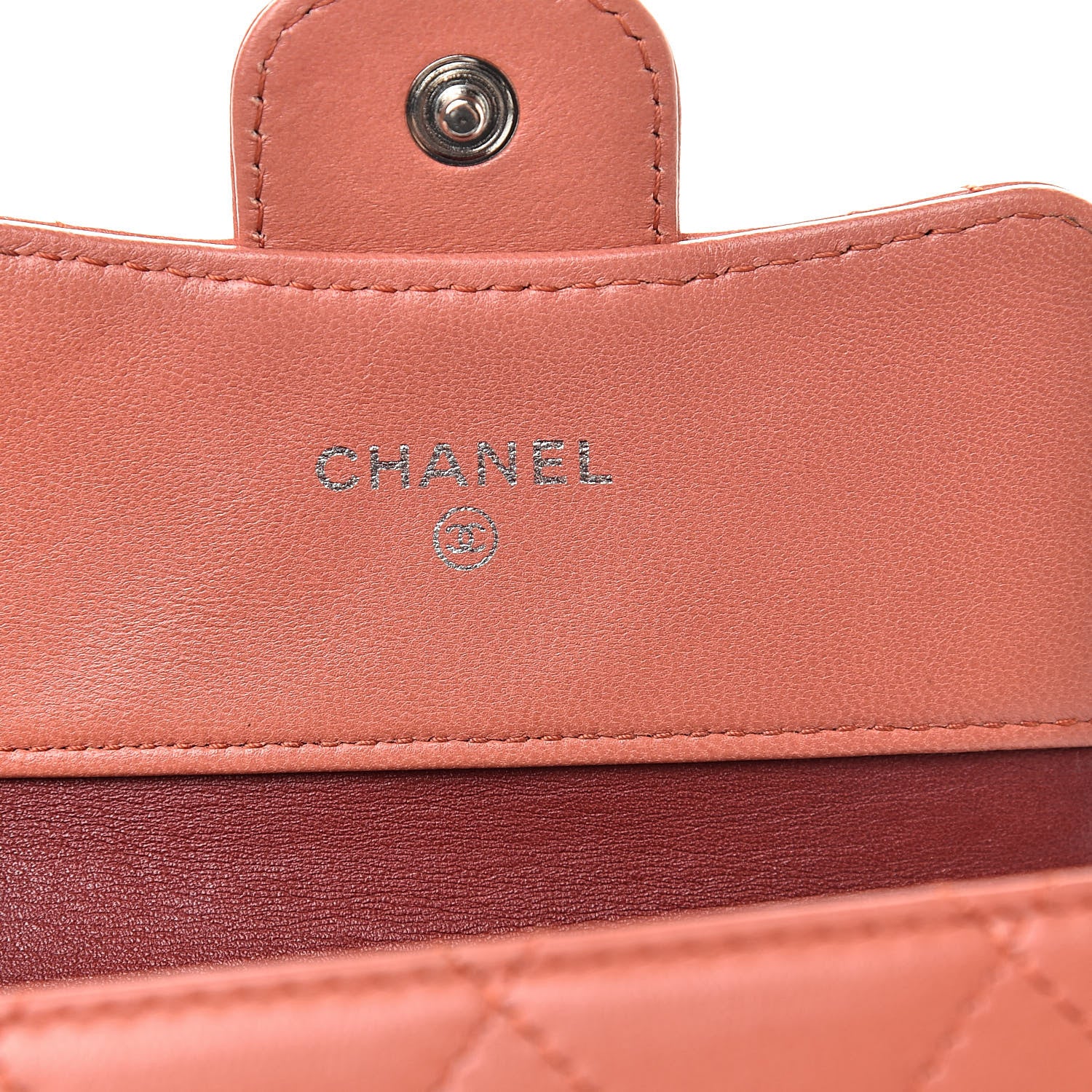 Chanel Lambskin Quilted Compact Flap Wallet Red 6 of 15