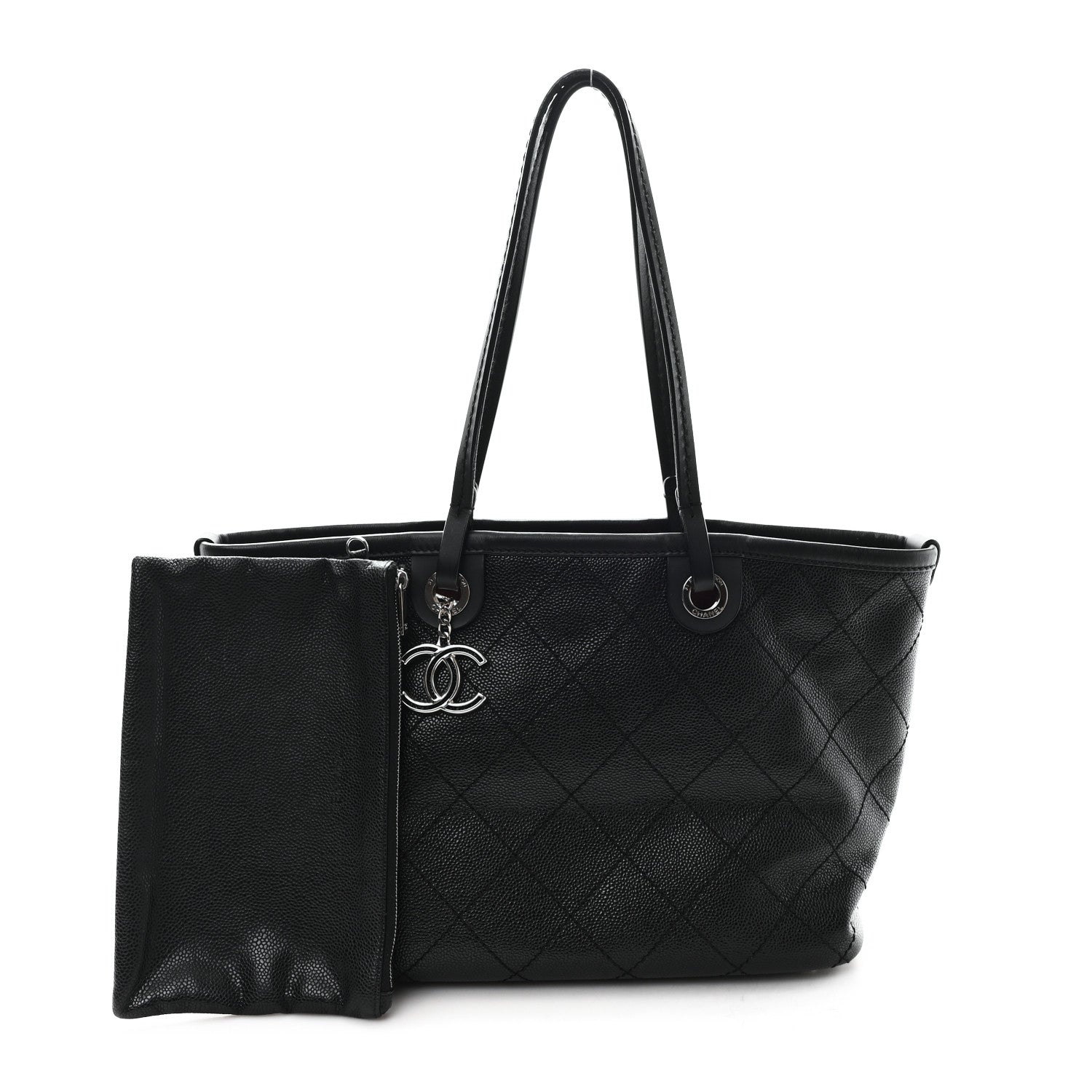 Chanel Grained Calfskin Shopping Fever Tote Black 2 of 11