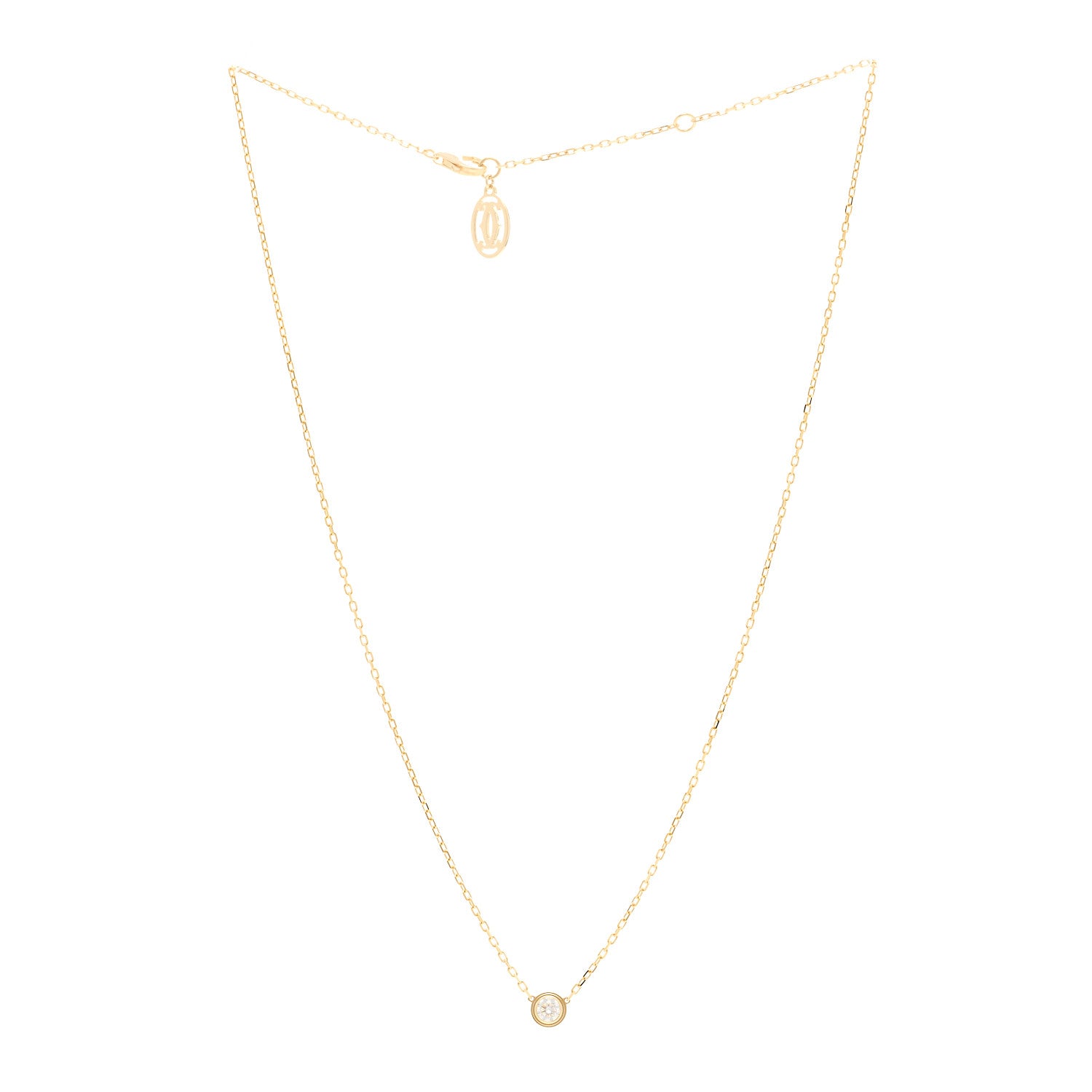 Cartier 18K Yellow Gold Diamond LM D'Amour Pendant Necklace 3 of 5