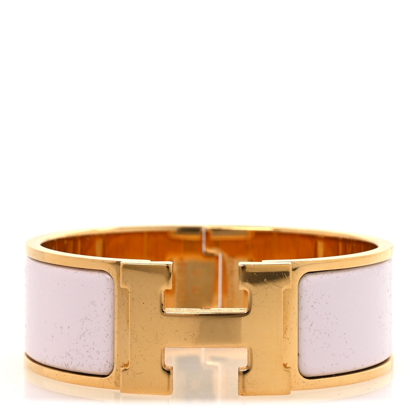 Enamel Wide Clic Clac H Bracelet PM Rose Poudre
