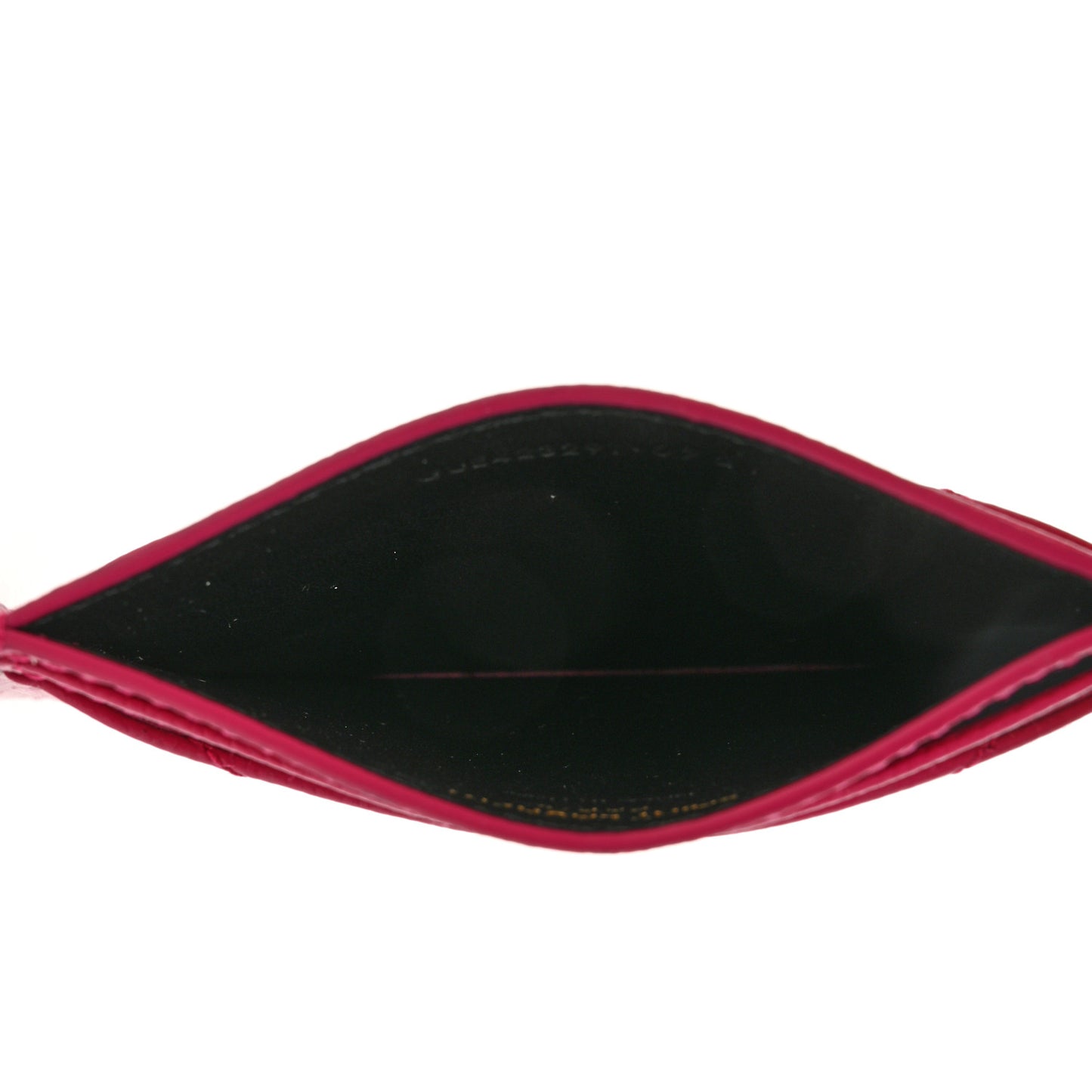 Grain De Poudre Matelasse Chevron Monogram Credit Card Case Fresh Fuxia