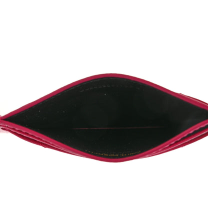 Saint Laurent Grain De Poudre Matelasse Chevron Monogram Credit Card Case Fresh Fuxia 5 of 8