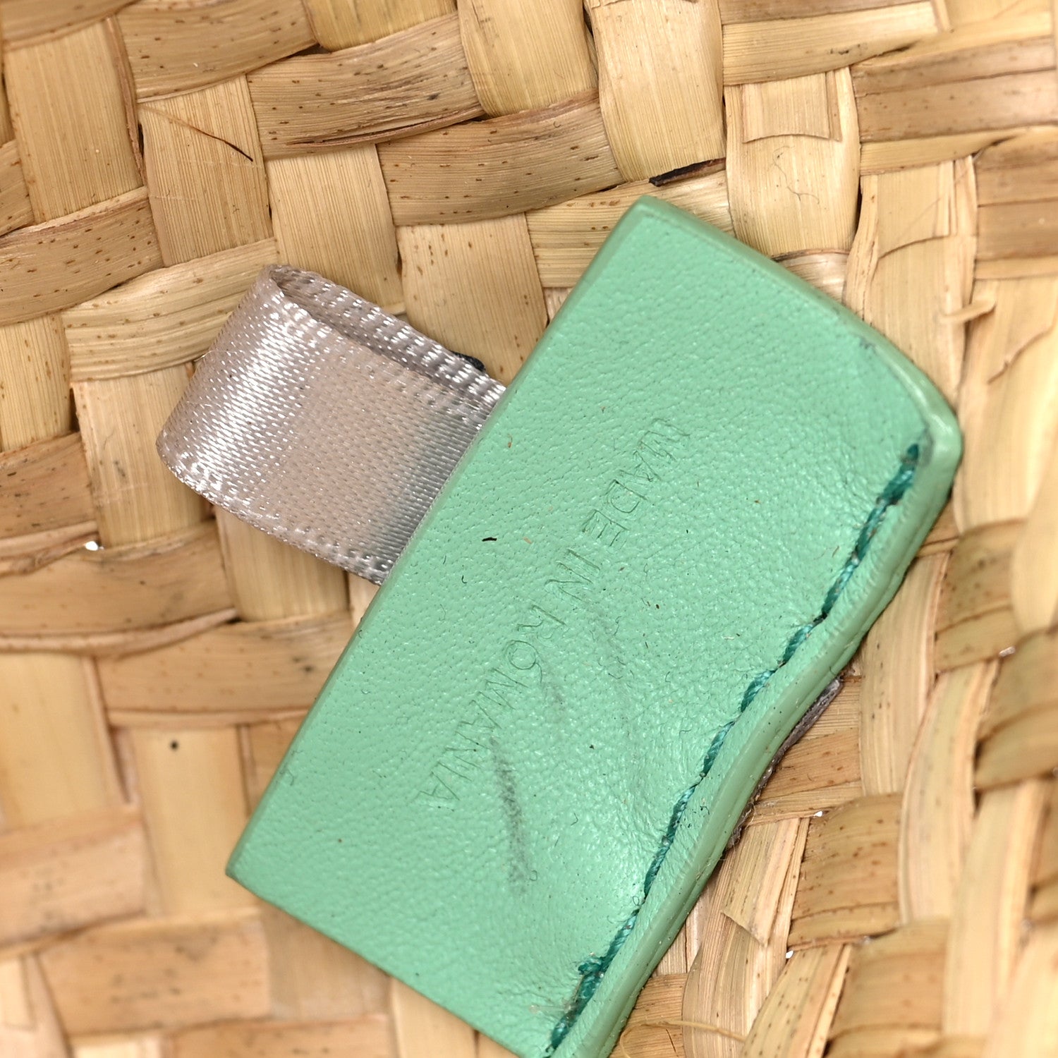 Jimmy Choo Raffia Small Macy Tote Natural Mint 7 of 9