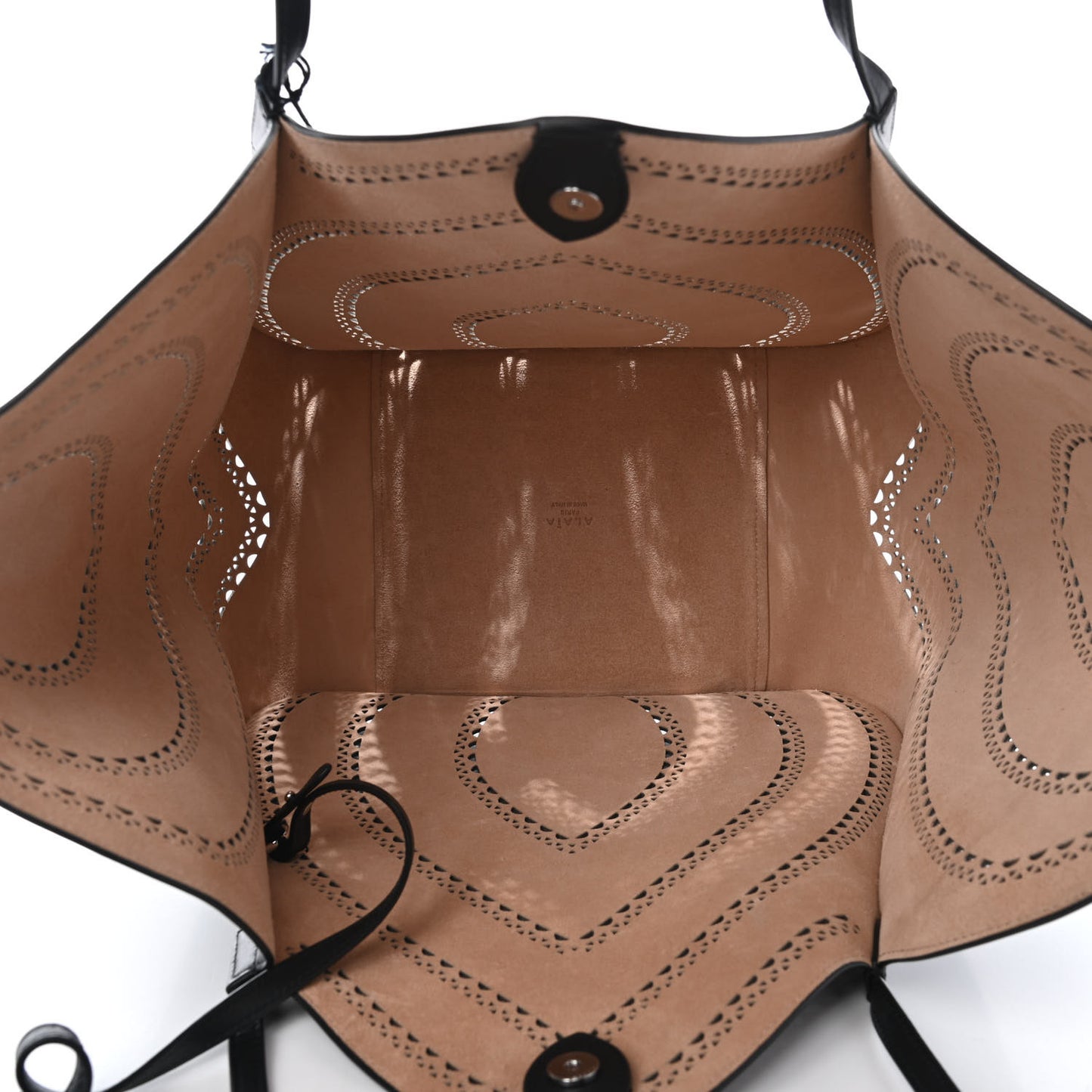 Calfskin Laser Cut Lili 24 Tote Black