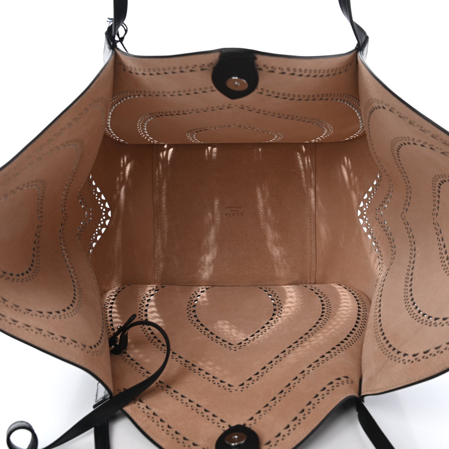 Alaia Calfskin Laser Cut Lili 24 Tote Black 4 of 4