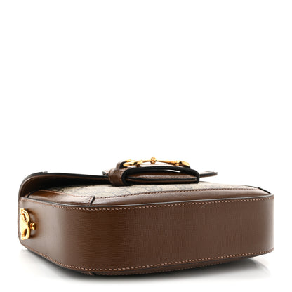 Gucci GG Supreme Monogram Web Mini Horsebit 1955 Shoulder Bag Beige Brown Sugar 4 of 10