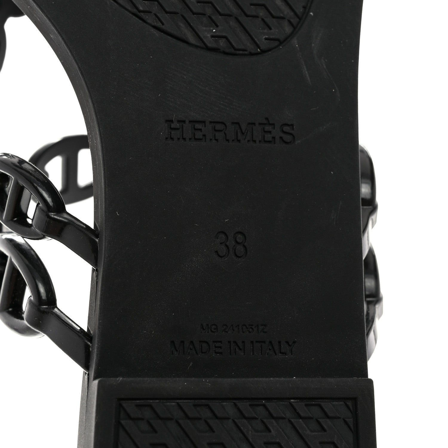Hermes Rubber Chaine d'Ancre Island Sandals 38 Black 7 of 8