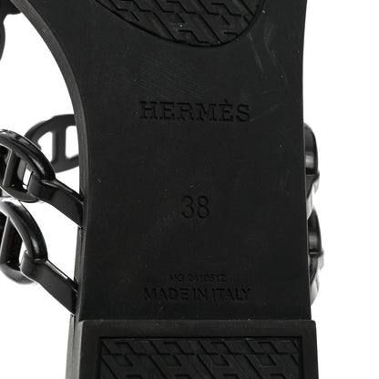 Hermes Rubber Chaine d'Ancre Island Sandals 38 Black 7 of 8