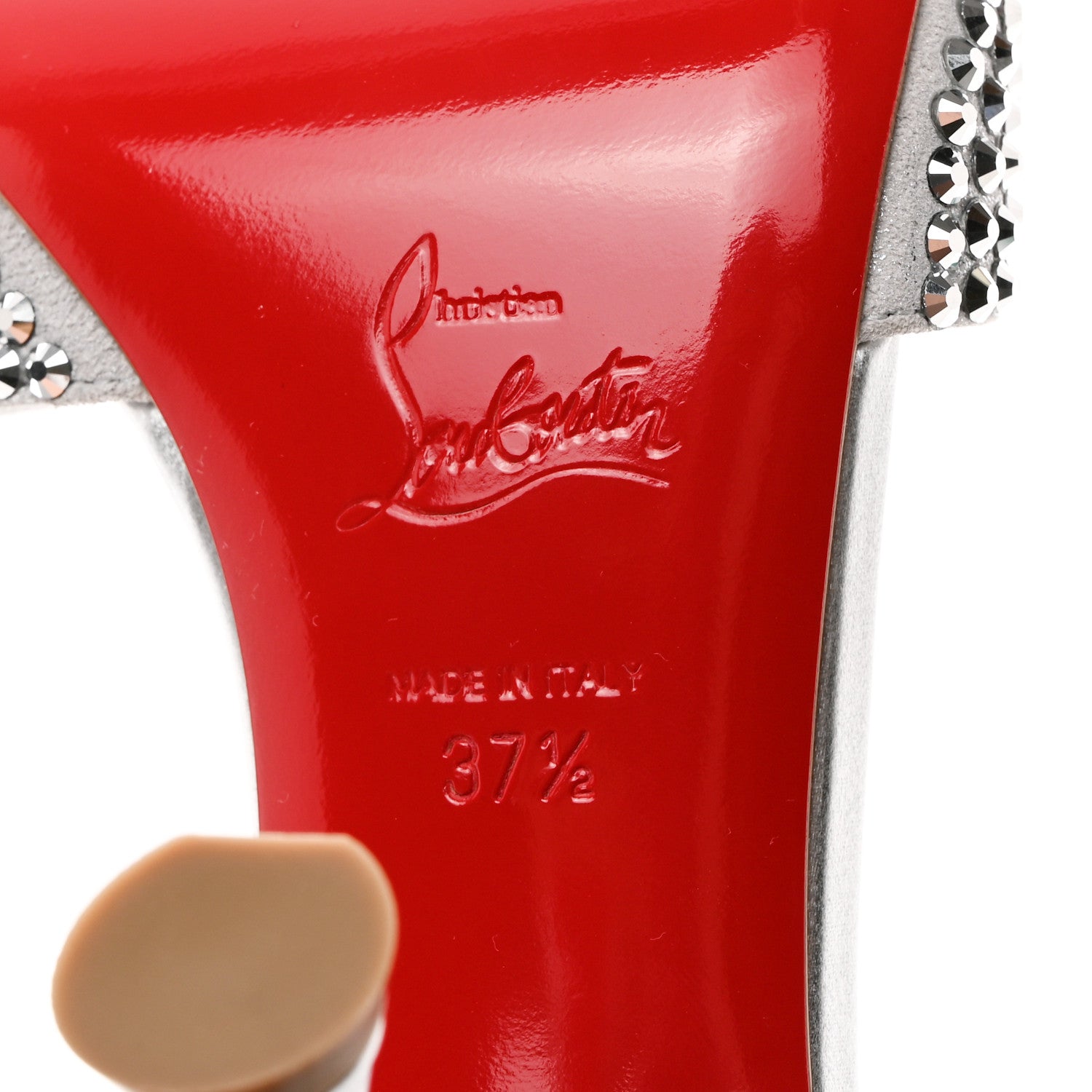 Christian Louboutin Suede Metallic Kid Lambskin Strass Mariza Is Back 85 Sandals 37.5 Silver 7 of 8