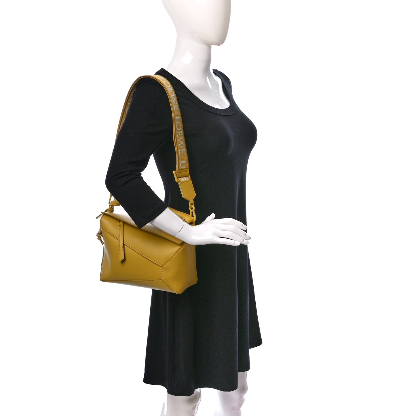 Satin Calfskin Monochrome Small Puzzle Edge Bag Pale Yellow Glaze