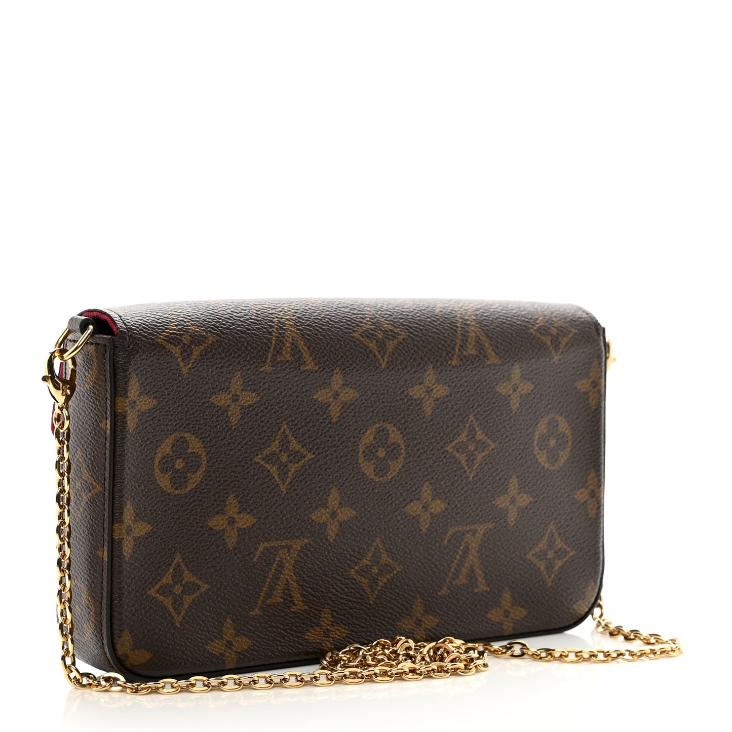 Monogram Pochette Felicie Chain Wallet Fuchsia