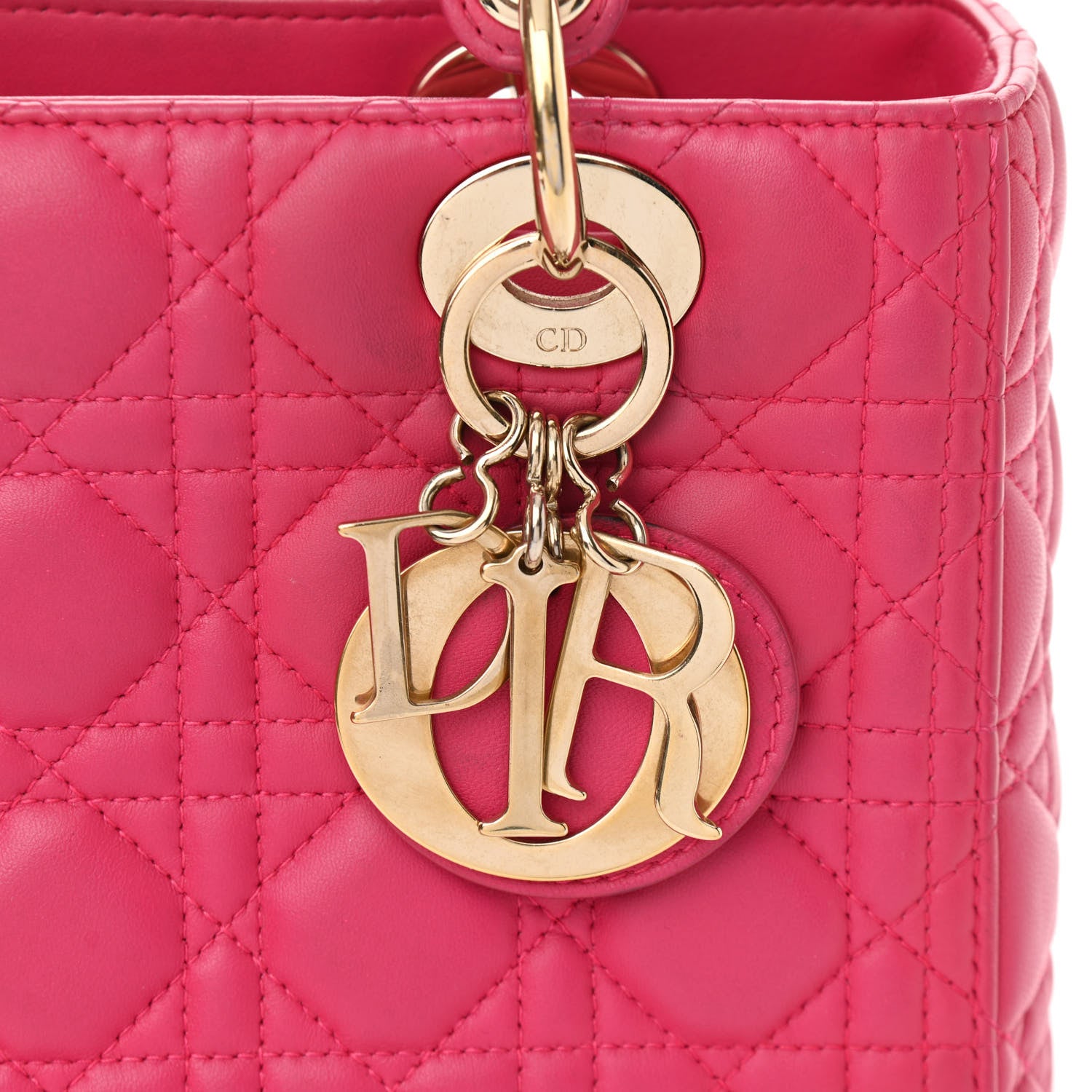 Christian Dior Lambskin Cannage Medium Lady Dior Pink 7 of 20