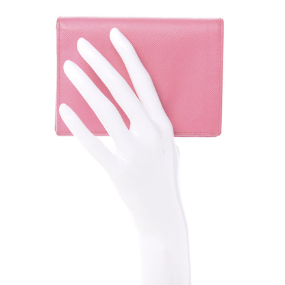 Prada Saffiano Metal Bi-Fold Wallet Begonia 2 of 9