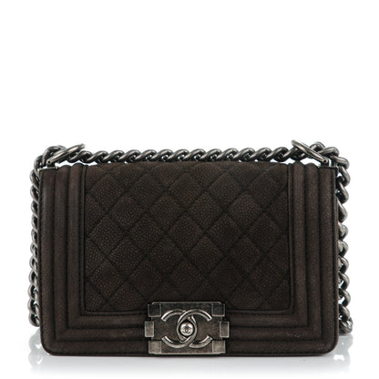 Chanel Iridescent Caviar Quilted Small Boy Flap Dark Grey 1 of 8