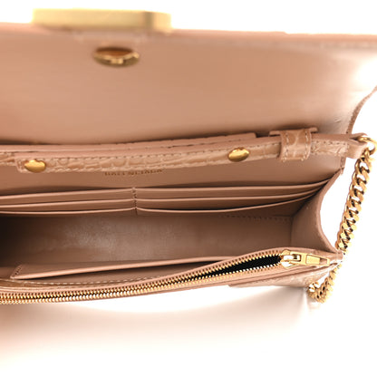 Balenciaga Shiny Calfskin Crocodile Embossed Hourglass Chain Bag Nude Beige 5 of 8