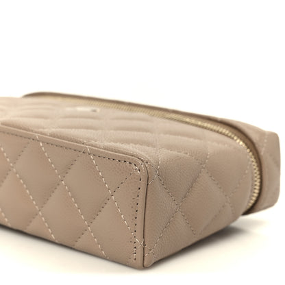 Chanel Caviar Quilted Top Handle Slim Vanity With Chain Dark Beige 10 of 11