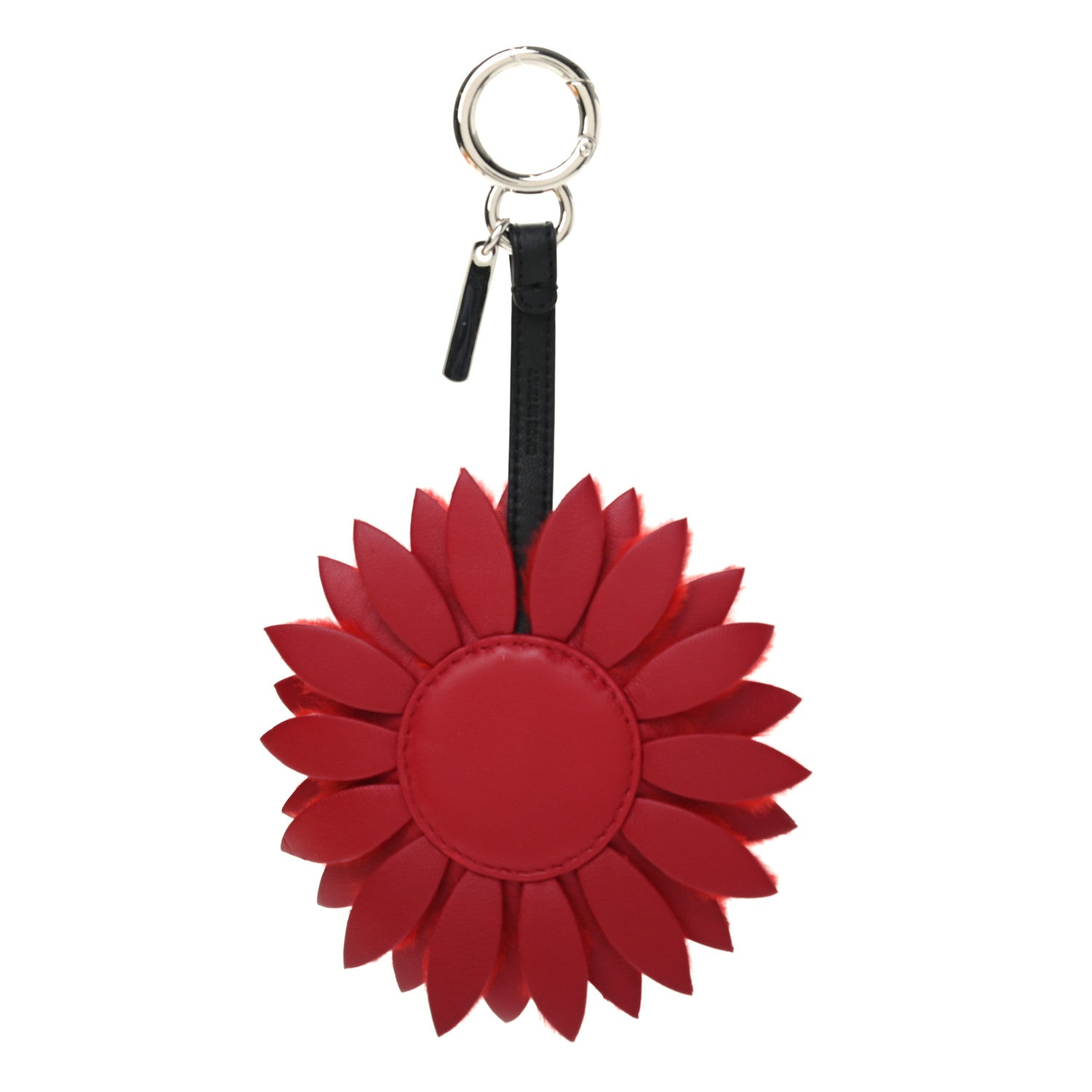 Fendi Calfskin Rabbit Fur Daisy Bag Charm Red Plaster 3 of 4