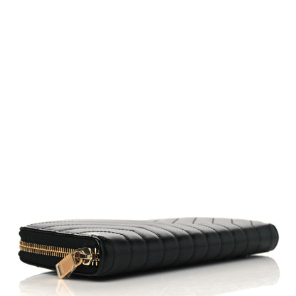 Saint Laurent Calfskin Y Quilted Joan Zip Around Wallet Black 4 of 7