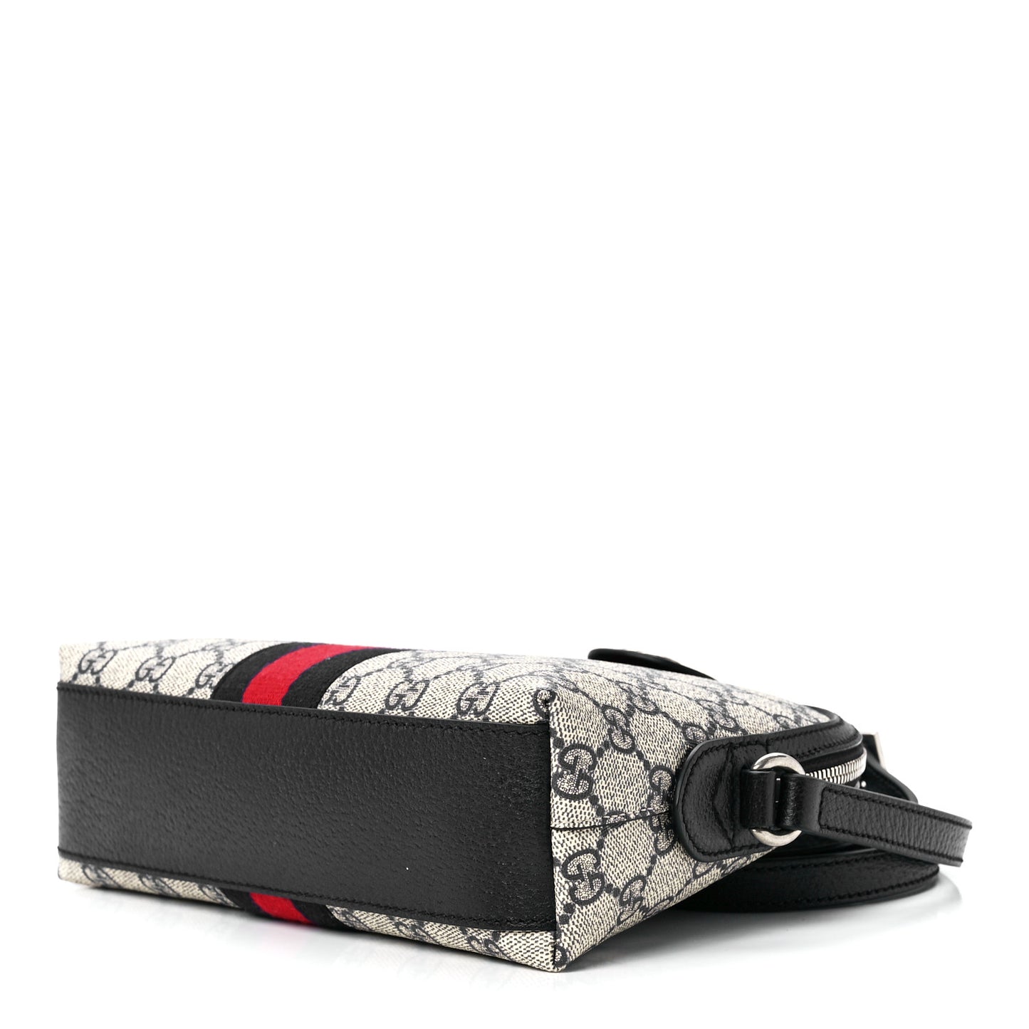 GG Supreme Monogram Textured Dollar Calfskin Web Small Ophidia Dome Shoulder Bag Beige Blue