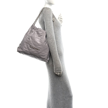 Chanel Shiny Calfskin Quilted Chanel 22 Grey 2 of 11