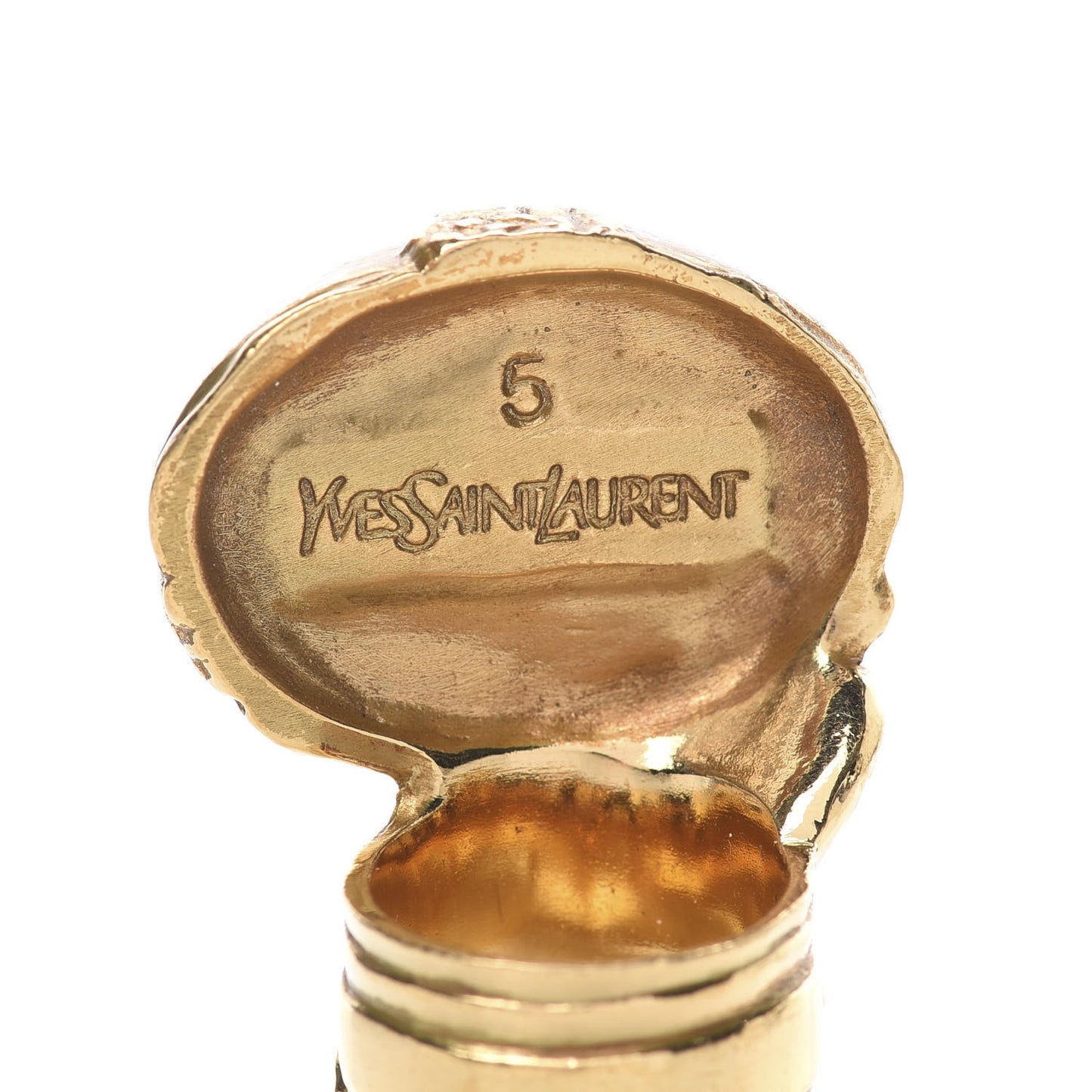 Glass Cabochon Arty Ovale Ring 5 Gold Turquoise
