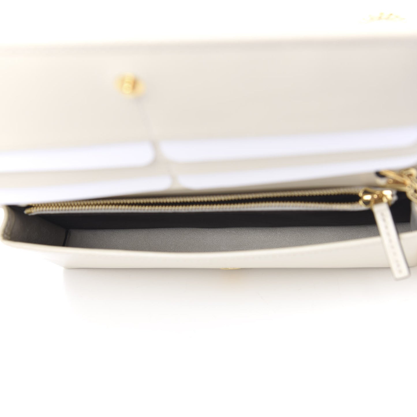Boarded Plutone Calfskin Horsebit 1955 Wallet On Chain Mystic White