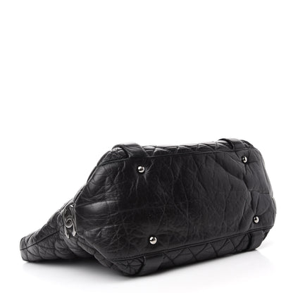 Chanel Distressed Lambskin Vintage Ligne Lady Braid Tote Black 4 of 10