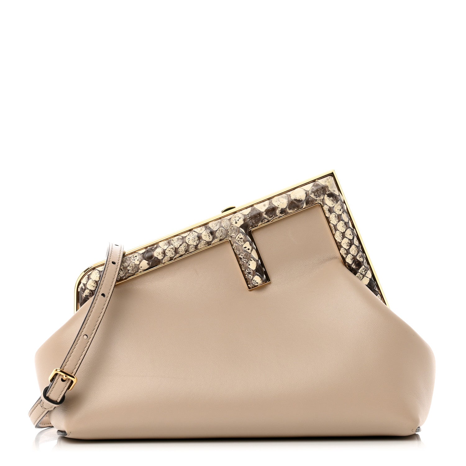 Fendi Shiny Nappa Snakeskin Small Fendi First Nuvola Roccia 1 of 9