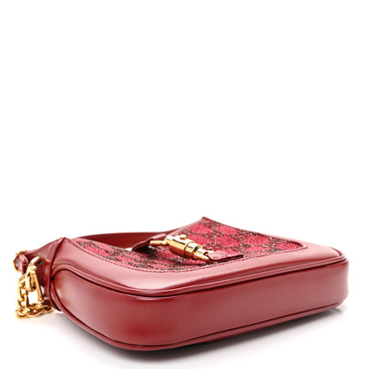 Gucci Calfskin Beaded Embroidery GG Monogram Mini Jackie 1961 Cherry Red 4 of 10
