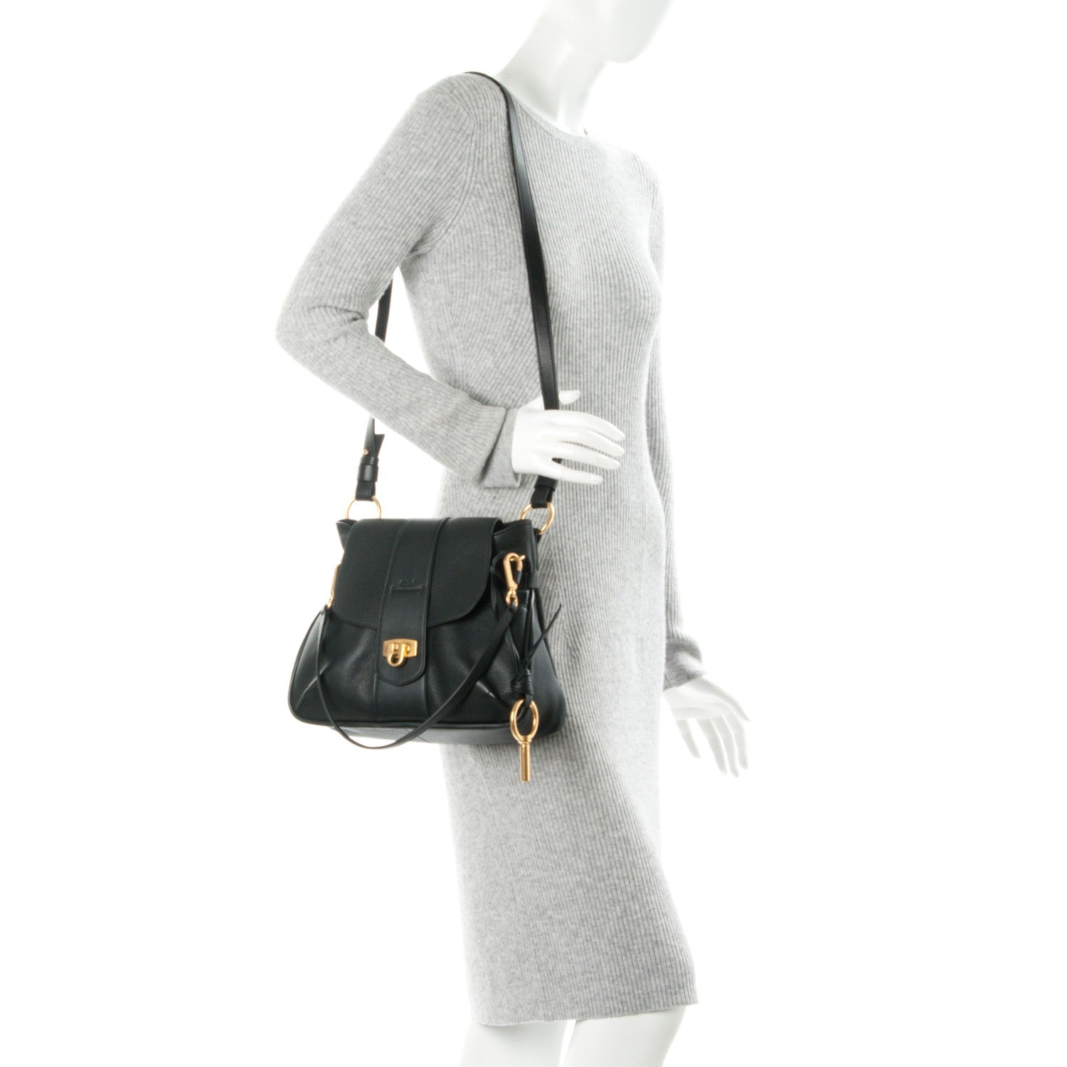 Chloe Lambskin Small Lexa Shoulder Bag Black 3 of 9