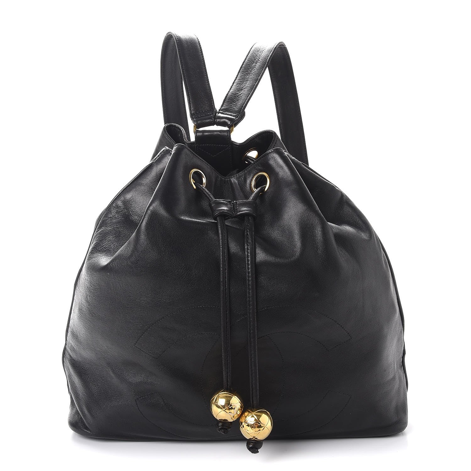 Chanel Lambskin CC Drawstring Backpack Black 1 of 15