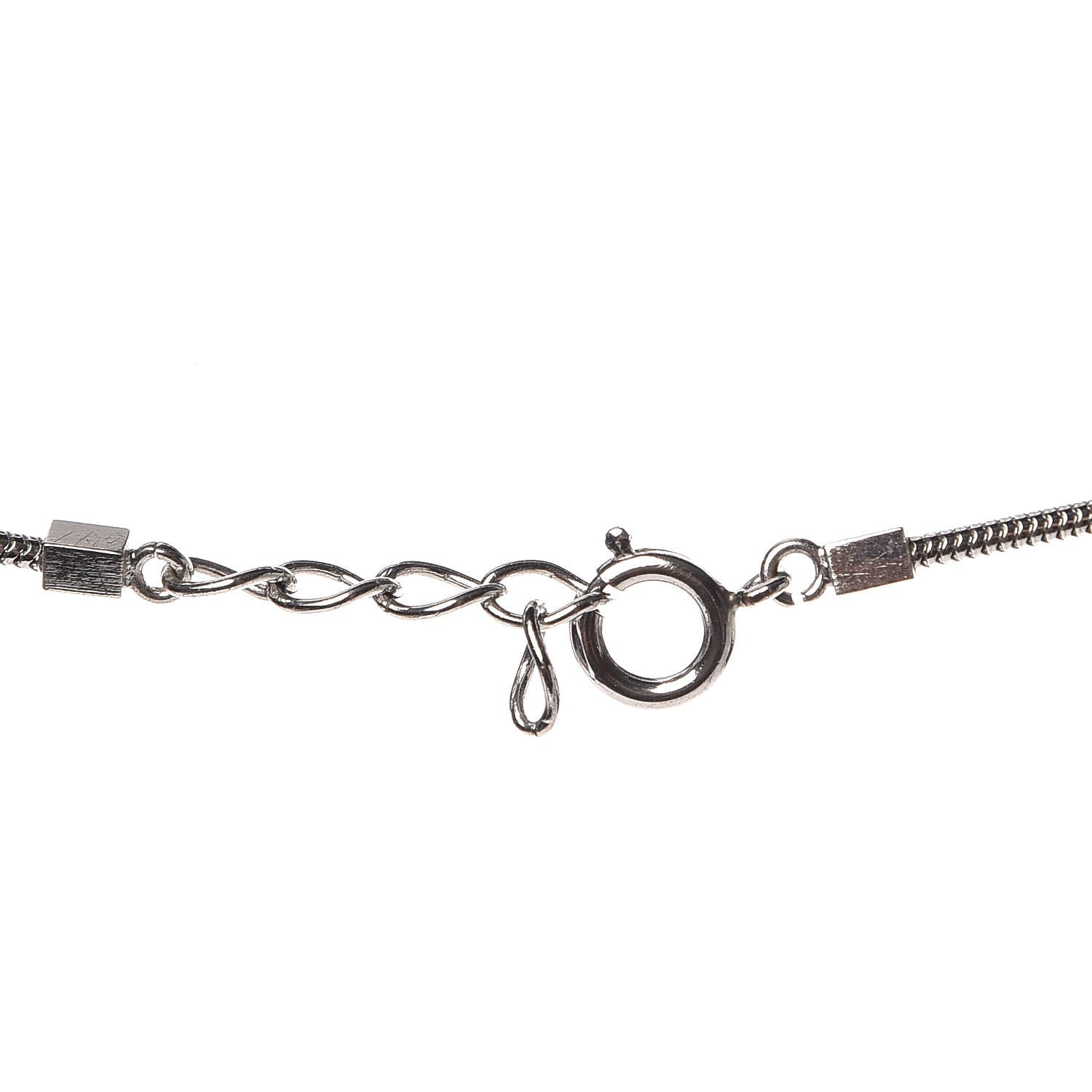 Chanel Baguette Crystal CC Necklace Silver 4 of 4