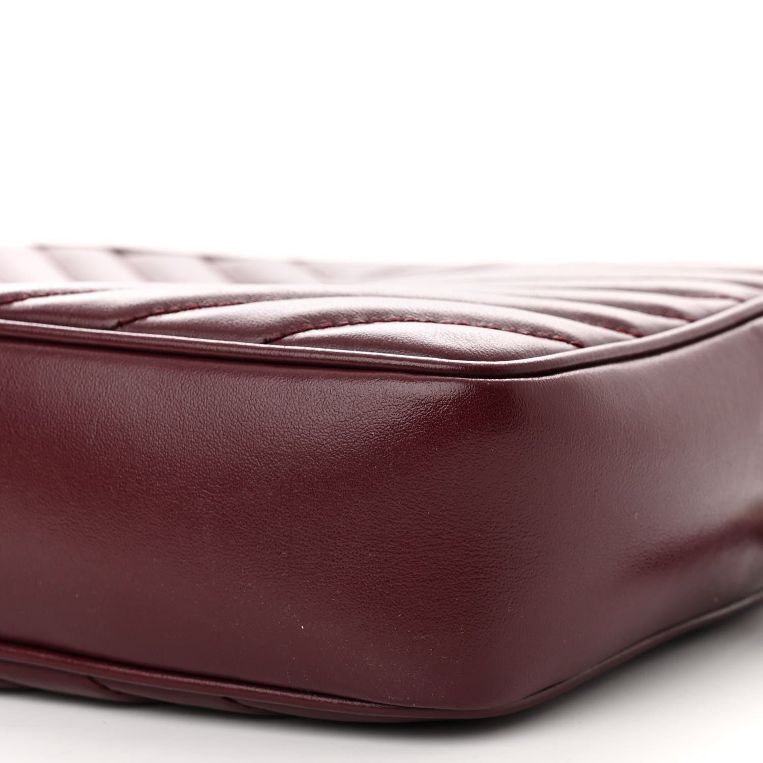 Saint Laurent Calfskin Matelasse Monogram Lou Camera Bag Dark Legion Red 9 of 11