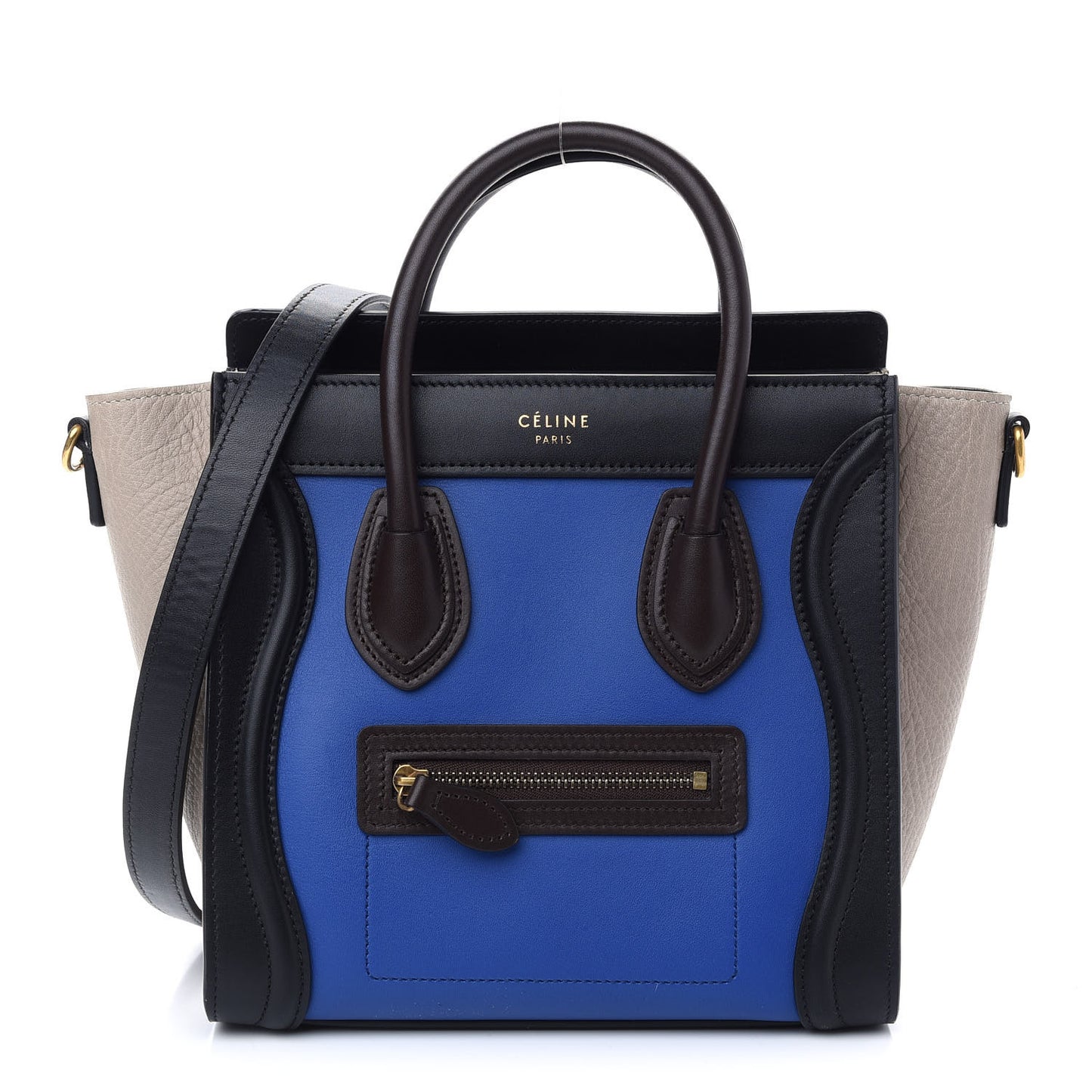Smooth Calfskin Bullhide Nano Tri-Color Luggage Indigo