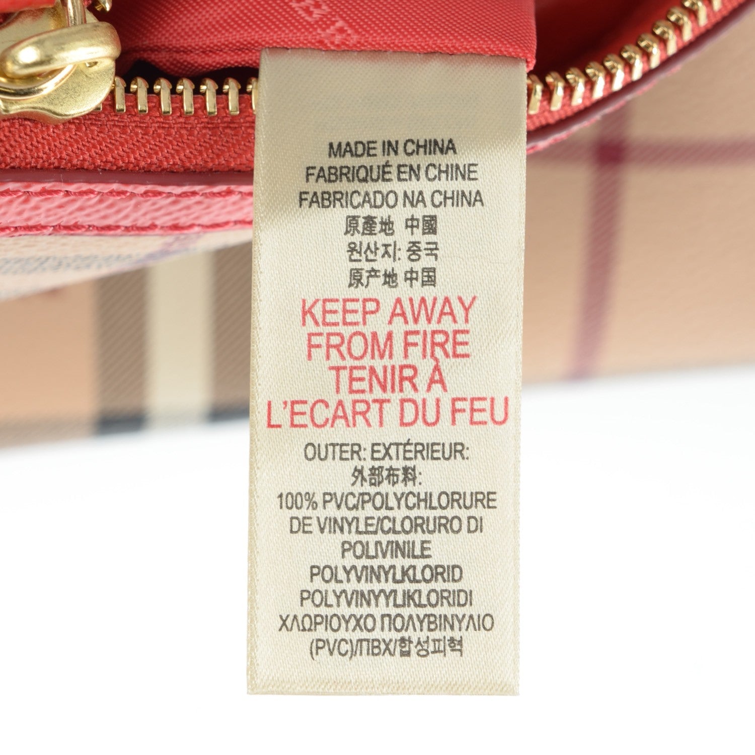 Burberry Haymarket Check Small Peyton Crossbody Clutch Bag Coral Red 2 of 11