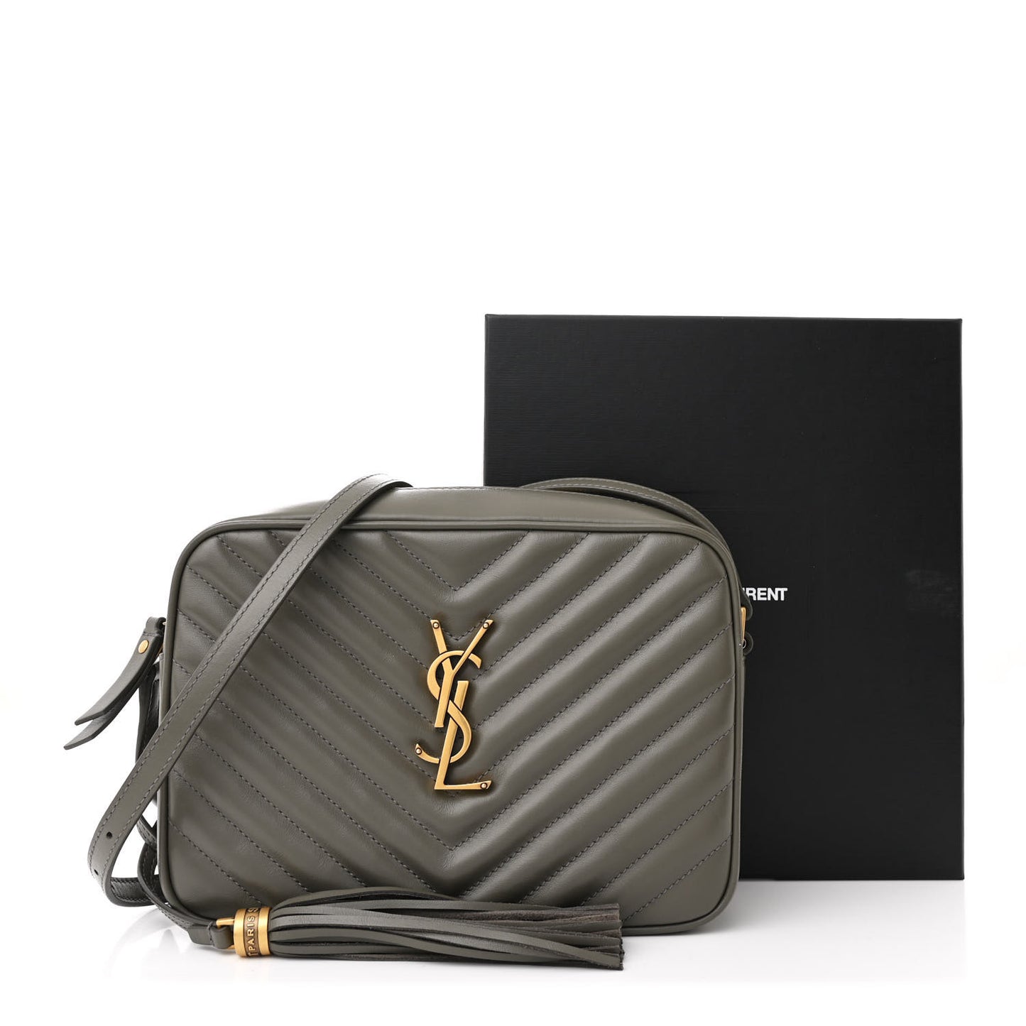Calfskin Matelasse Monogram Lou Camera Bag Greyish Brown