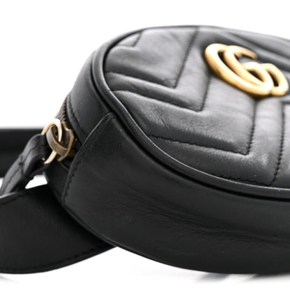Gucci Calfskin Matelasse GG Marmont Belt Bag 75 30 Black 9 of 12