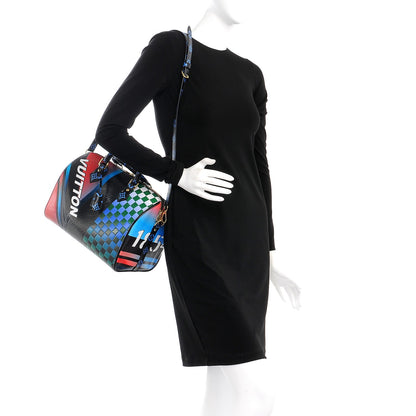 Louis Vuitton Epi Colored Monogram Damier Race Speedy Bandouliere 30 Black Rouge 2 of 11