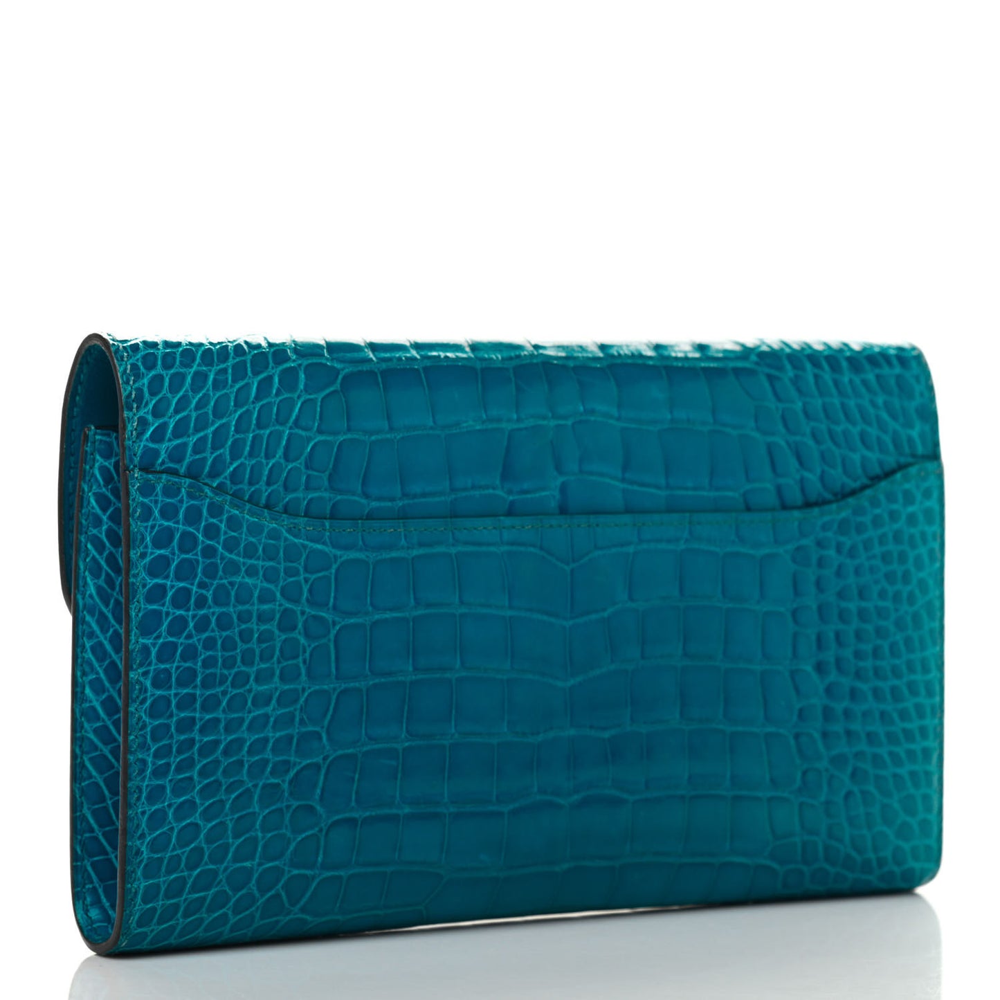 Shiny Alligator Constance Wallet Bleu Izmir