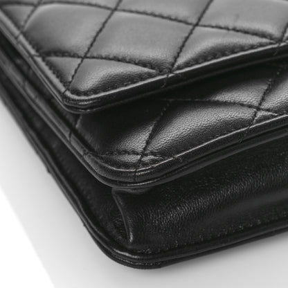 Chanel Lambskin Quilted Wallet On Chain WOC Black 8 of 11