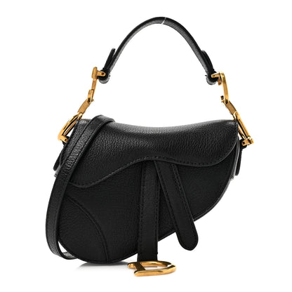 Christian Dior Goatskin Micro Saddle Bag Black 1 of 9