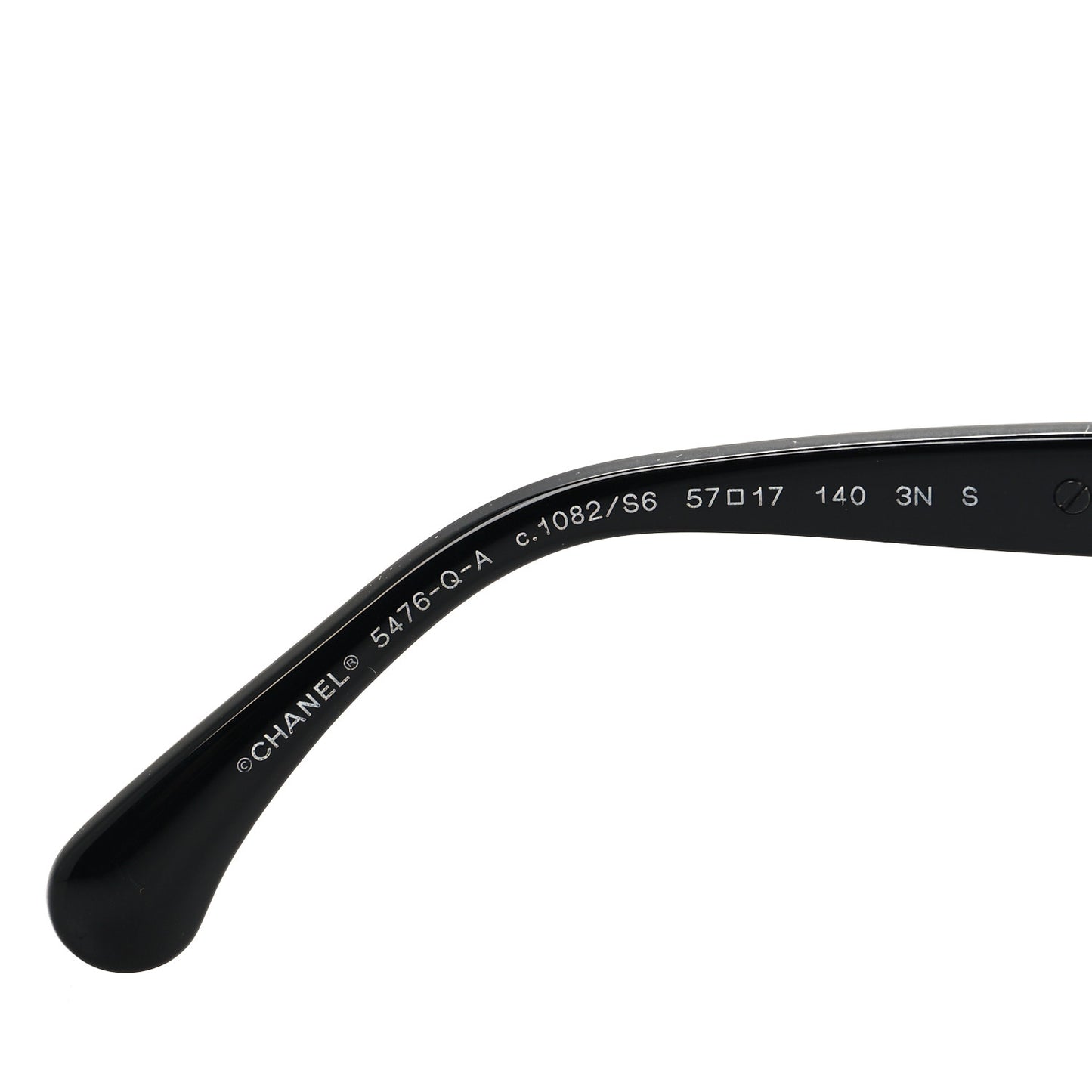 Acetate Calfskin Polarized Square Sunglasses 5476-Q-A Black White