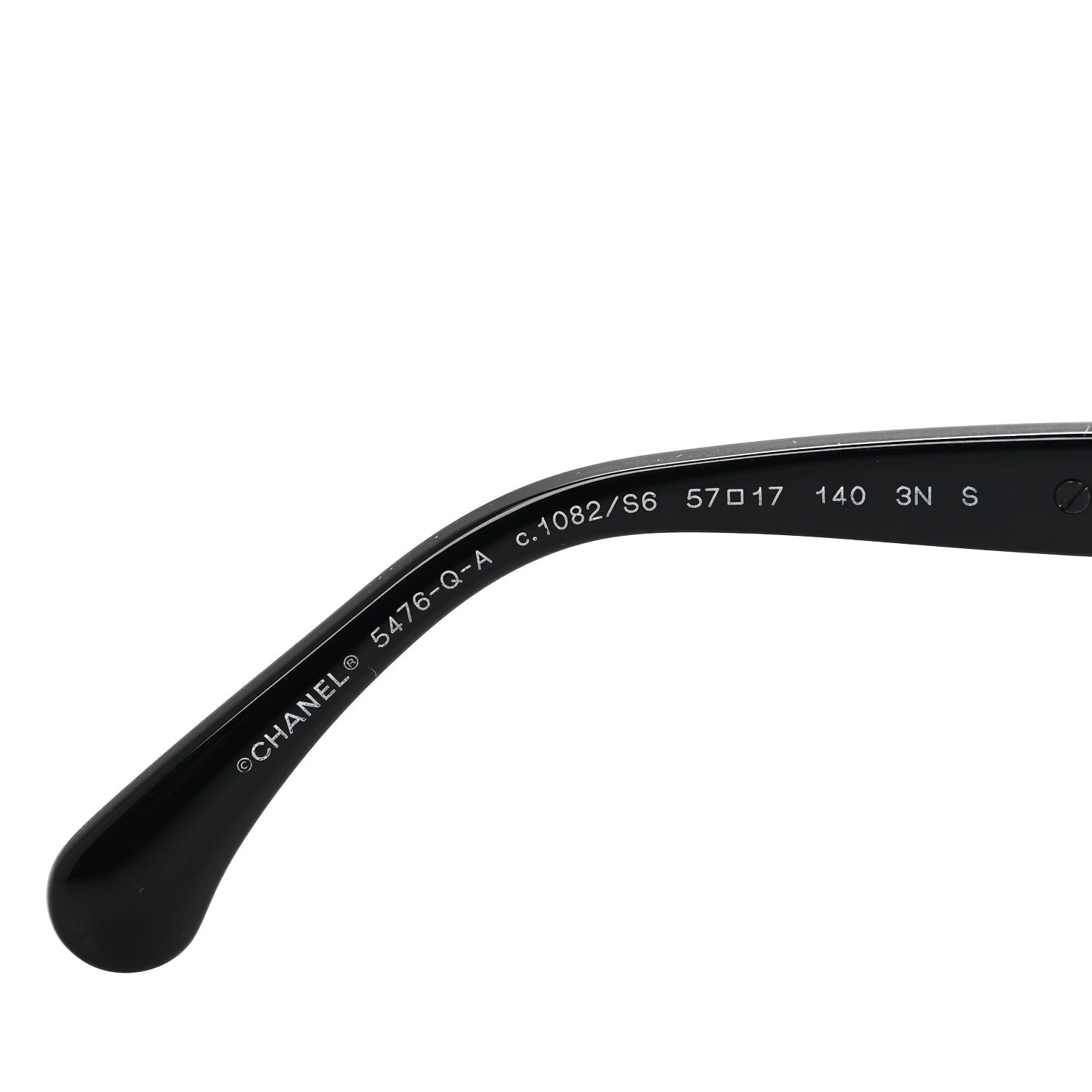 Chanel Acetate Calfskin Polarized Square Sunglasses 5476-Q-A Black White 6 of 8
