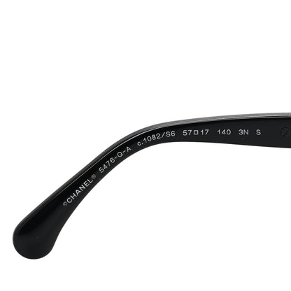 Chanel Acetate Calfskin Polarized Square Sunglasses 5476-Q-A Black White 6 of 8