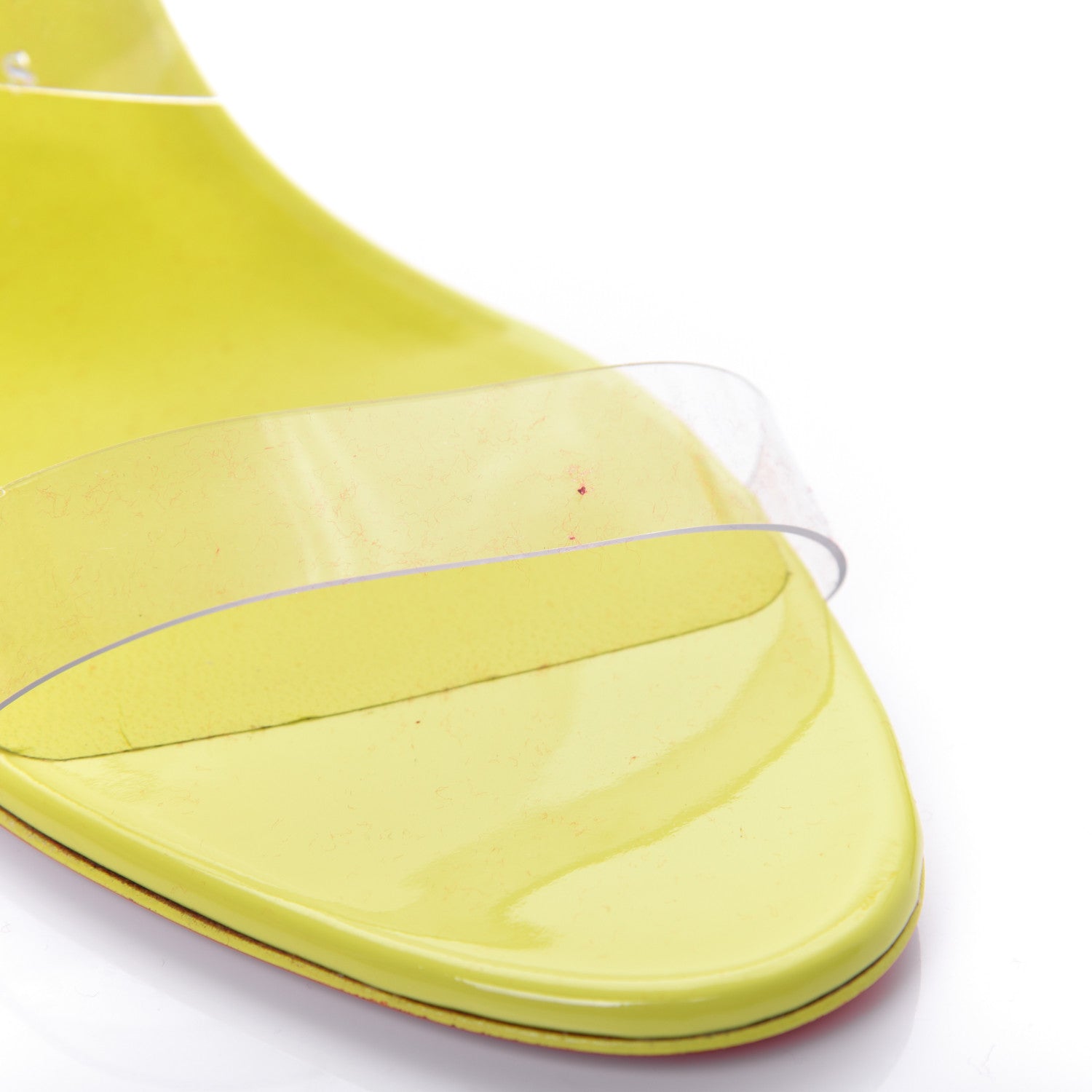 Christian Louboutin Patent PVC Just Nothing 85 Slide Sandals 40 Citrus 8 of 8