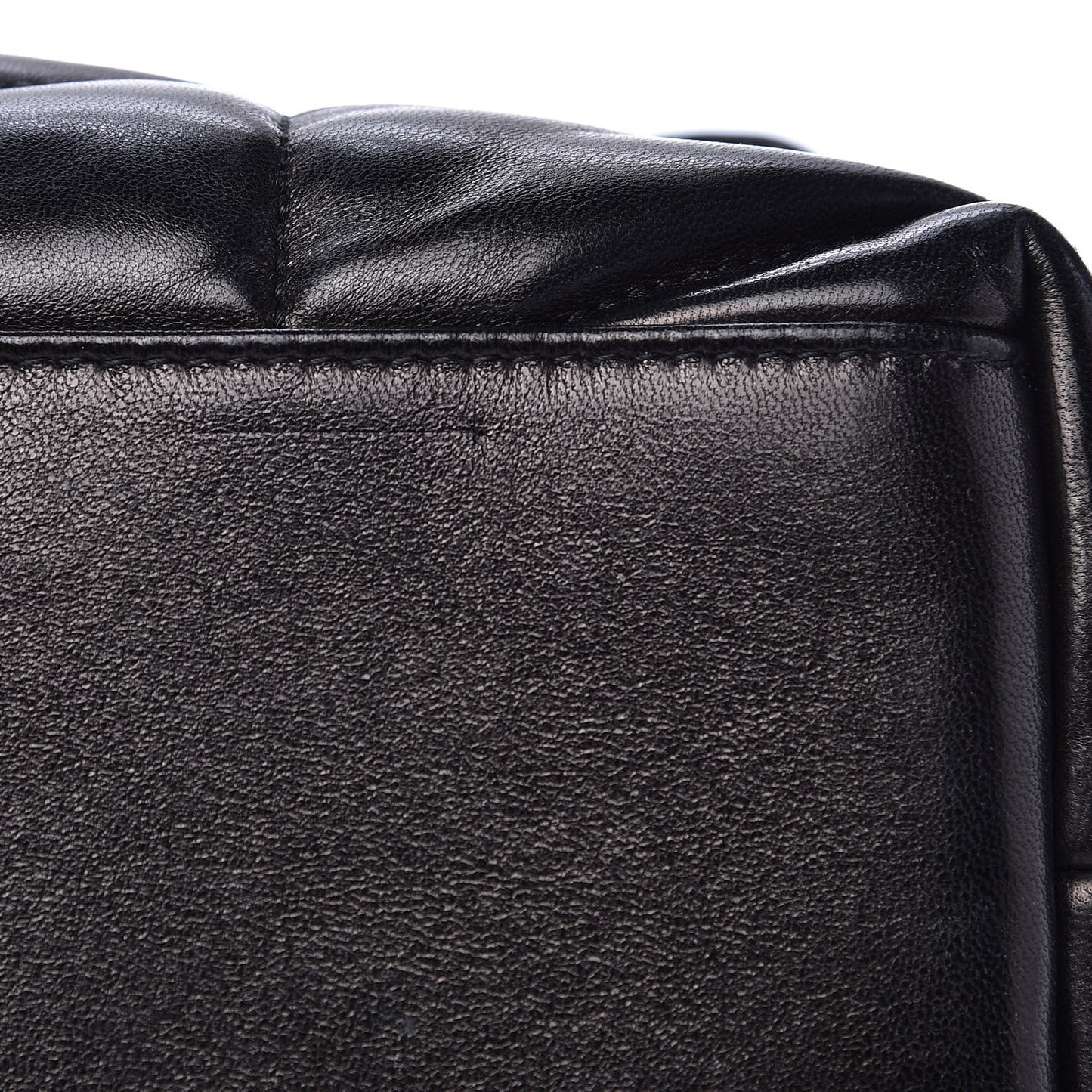 Lambskin Quilted Small Loulou Puffer Monogram Chain Satchel Black
