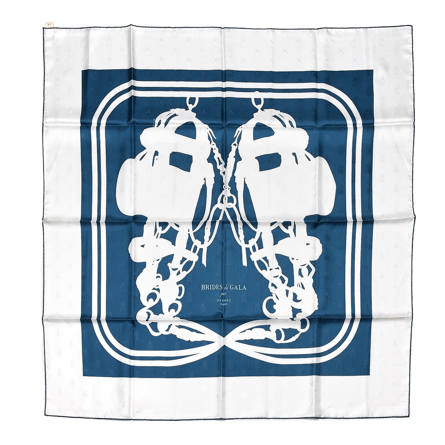 Silk Brides De Gala Tattoo Scarf 90 Petrole Blanc